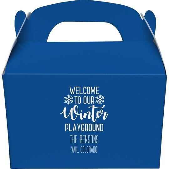 Welcome To Our Winter Playground Gable Favor Boxes
